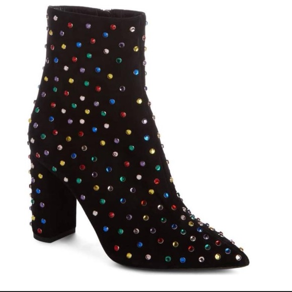 NWT SAINT LAURENT SUEDE BETTY CRYSTAL BOOTIE - Picture 1 of 8